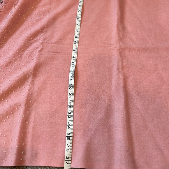 Baby/light pink 100 percent wool embellished scarf/wrap - Picture 8 of 10